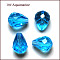 Imitation Austrian Crystal Beads, Grade AAA, K9 Glass, Faceted, Drop, Deep Sky Blue, 8x10mm, Hole: 0.9~1mm