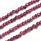 Natural Garnet Beads Strands, Faceted, Round, Cerise, 2mm, Hole: 0.5mm