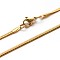 Ion Plating(IP) 304 Stainless Steel Snake Chains Necklaces, with Lobster Clasps, Real 18k Gold Plated, 17.7 inch(45cm), 2.2x1mm