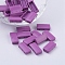 Spray Painted Alloy Multi-Strand Links, For Tile Elastic Bracelets Making, Rectangle, Purple, 16x8x4mm, Hole: 0.8mm