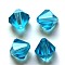 Imitation Austrian Crystal Beads, Grade AAA, K9 Glass, Faceted, Bicone, Cyan, 4x4mm, Hole: 0.7~0.9mm