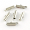 Iron Slide On End Clasp Tubes, Cadmium Free & Lead Free, Slider End Caps, Platinum, 5.5x13x4mm, Hole: 1mm, 3mm Inner Diameter