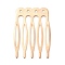 Iron Hair Comb Findings, with Loops, Light Gold, 40x27x0.8mm