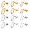 Beebeecraft 60Pcs 6 Style 201 Stainless Steel Stud Earring Findings, with Hole & 304 Stainless Steel Pins & Ear Nuts, Oval, Golden & Stainless Steel Color, 9~12.5x5~7.5mm, Hole: 1.2~1.6mm, Pin: 0.8mm, 10Pcs/style