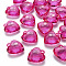 Transparent Acrylic Pendants, Faceted, Heart, Camellia, 31.5x29x12.5mm, Hole: 4mm, about 90pcs/500g