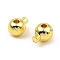 Brass Crimp Beads, Long-Lasting Plated, Round, Real 18K Gold Plated, 5x3.5x3.5mm, Hole: 0.9mm