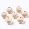 Unfinished Natural Wood European Beads, Large Hole Beads, for DIY Painting Craft, Laser Engraved Pattern, Round with Heart Pattern, Antique White, 16x14.5mm, Hole: 4mm