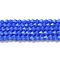 Opaque Solid Color Imitation Jade Glass Beads Strands, Faceted, Bicone, Medium Blue, 4x4mm, Hole: 0.8mm, about 82~85pcs/strand, 12.01~12.2 inch(30.5~31cm)