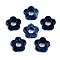 Gradient Color Transparent Acrylic Beads, Center Drilled, Flower, Marine Blue, 14x14.5x4mm, Hole: 1.6mm