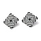 Resin Stud Earrings, with 925 Sterling Silver Pins, Rhombus, Platinum, Stripe Pattern, 41x41mm, Pin: 0.6mm, Side Length: 30mm 