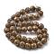 Electroplated Natural Lava Rock Beads Strands, Round, Copper Plated, 10mm, Hole: 1.6mm, about 43pcs/strand, 16.14''(41cm)