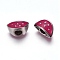 304 Stainless Steel European Beads, with Enamel, Medium Violet Red, 8x16x9mm, Hole: 5mm