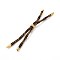 Nylon Cord Silder Bracelets, for Connector Charm Bracelet Making, with Rack Plating Golden Brass Findings, Long-Lasting Plated, Cadmium Free & Lead Free, Coconut Brown, 8-5/8~9 inch(22~22.8cm), 0.3cm, Hole: 2.6mm