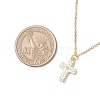 Brass Micro Pave Clear Cubic Zirconia Pendant Necklace NJEW-JN05390-03-3