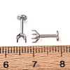 304 Stainless Steel Prong Earring Settings SA-CBA8B85-11B-01-2