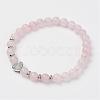 Natural Rose Quartz Stretch Bracelets BJEW-JB02818-1