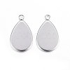 Tarnish Resistant 304 Stainless Steel Pendant Cabochon Settings STAS-P210-09P-01-2