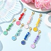 7Pcs Natural Freshwater Shell Chips & Smiling Face Alloy Enamel Pendant Decorations HJEW-JM04198-01-1