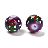 Christmas Theme Baking Paint Glass Beads LAMP-I028-08C-2