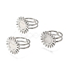 Tarnish Resistant Stainless Steel Cuff Ring Findings PW-WG67428-05-5