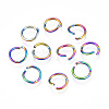 Ion Plating(IP) Rainbow Color 304 Stainless Steel Open Jump Rings STAS-N098-062B-01-1