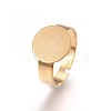 Adjustable 304 Stainless Steel Finger Rings Components STAS-G187-02G-12mm-2