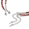 2Pcs 2 Style Natural Red Jasper Teardrop Pendant Necklaces Set NJEW-JN04064-5