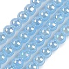 Baking Paint Electroplate Glass Beads Strands GLAA-G120-01C-1