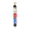 Glass & Shell Pearl & Brass Beads Pendants PALLOY-JF04806-3