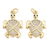 Brass Pave Clear Cubic Zirconia Pendants KK-U009-12M-G-1
