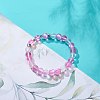 Synthetic Moonstone & Brass Beaded Stretch Bracelet for Women BJEW-JB08845-2