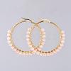 Beaded Hoop Earrings EJEW-JE03830-03-1