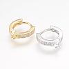 Brass Huggie Hoop Earring Findings KK-L152-20-1
