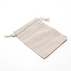 Flax Cloth Blank DIY Craft Drawstring ABAG-WH0005-48C-1