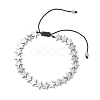 Non-magnetic Synthetic Hematite Star Beads Braided Bead Bracelets for Women Men BJEW-JB13301-2