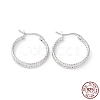 Rhodium Plated 925 Sterling Silver Hoop Earrings X-EJEW-K258-14P-2