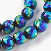 Handmade Silver Foil Glass Lampwork Beads LAMP-P051-G02-8mm-2