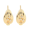 Brass Micro Pave Cubic Zirconia Stud Earring Findings KK-U015-07G-1