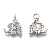 Brass Micro Pave Clear Cubic Zirconia Charms ZIRC-C020-35P-2