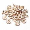 Light Gold Plated Alloy Enamel Pendants ENAM-R136-18A-1