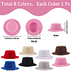 8Pcs 8 Colors EVA Fabric Pillbox Stewardess Fascinator Hat Base for Millinery AJEW-GF0010-94-2