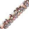 Transparent Electroplated Glass Beads Strands GLAA-G097-04D-1