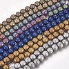 PVD Vacuum Plating Magnetic Synthetic Hematite Beads Strands G-I276-02-6mm-1
