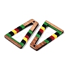 Jamaican Colour Epoxy Resin & Walnut Wood Pendants RESI-N039-122J-2