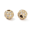 Round Brass Micro Pave Cubic Zirconia Beads ZIRC-N016-01G-4MM-2