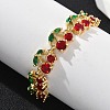 Cherry Brass Micro Pave Cubic Zirconia Chain Bracelets BJEW-L703-01A-G-2