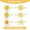 45Pcs 3 Styles Brass Beads KK-DC0004-72-2