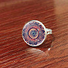 Glass Mandala Flower Finger Ring MAND-PW0001-37J-1