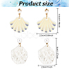 2 Pairs 2 Color Resin Shell Shape Dangle Stud Earrings with Imitation Pearl Beaded EJEW-AN0002-62-2