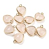 Natural Rose Quartz Faceted Heart Charms G-Q006-07G-09-1